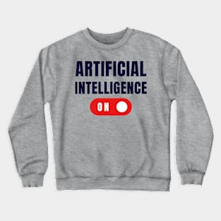 AI Dark Blue Font Crewneck Sweatshirt